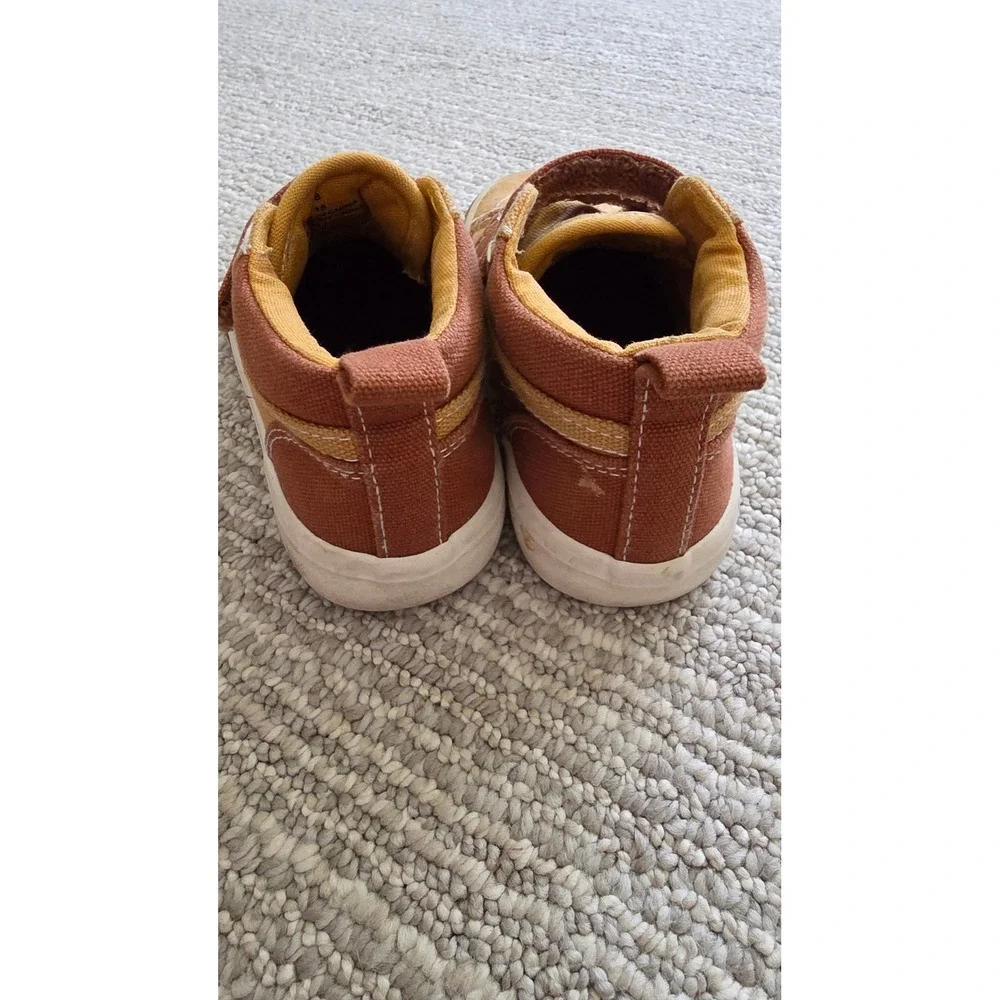 Old Navy Toddler Boys Canvas High Top Sneakers Mustard Rust Brown Size 8